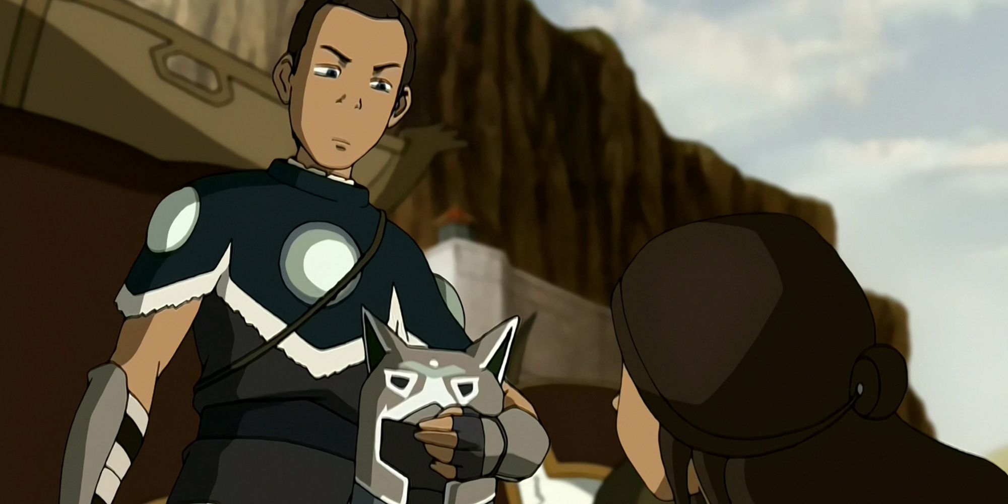 Avatar The Last Airbender - Sokka Looking Down At His Father And Katara After Being Put In Charge Of The Day Of Black Sun Assault