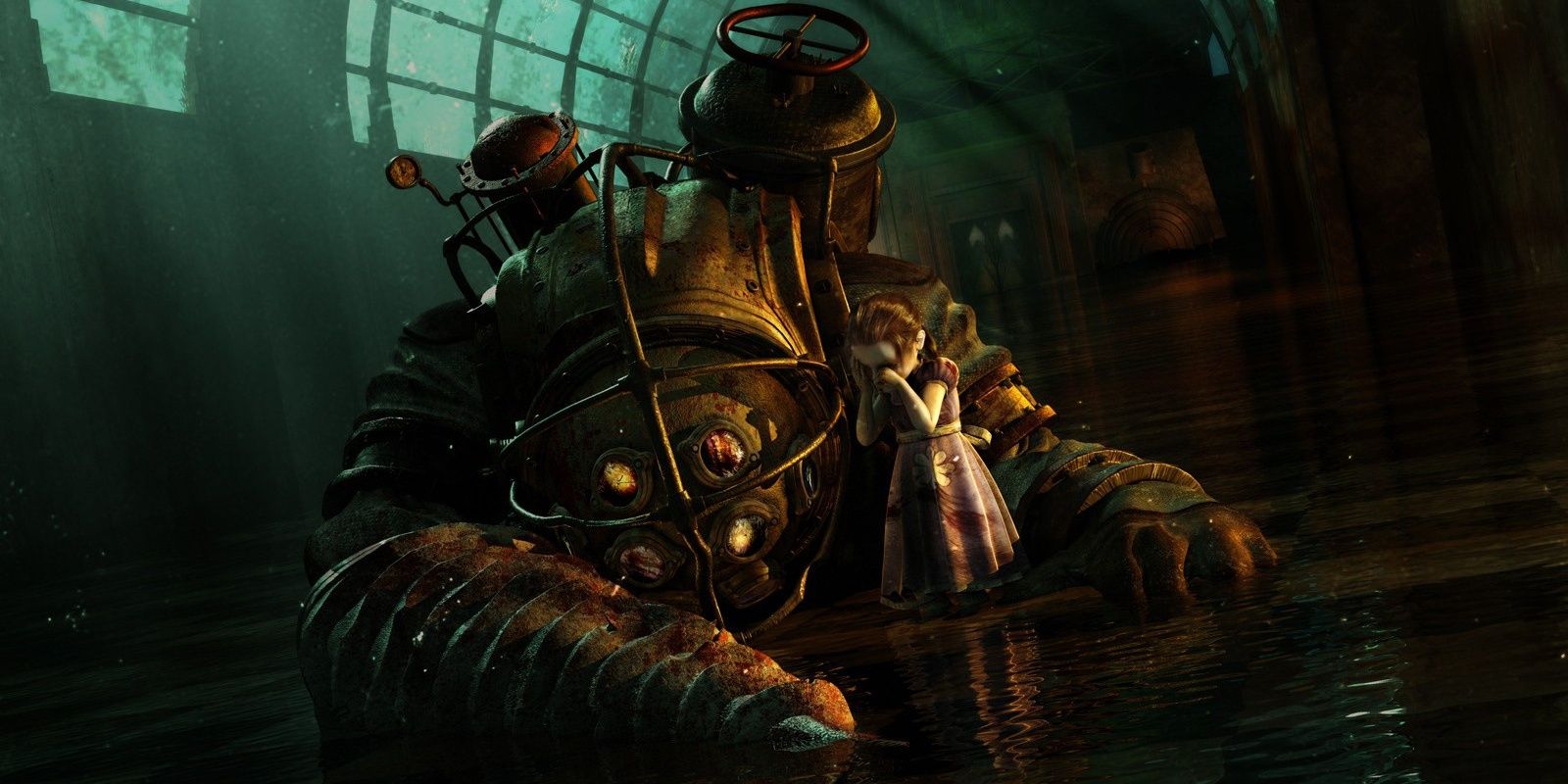 A dead Big Daddy in BioShock