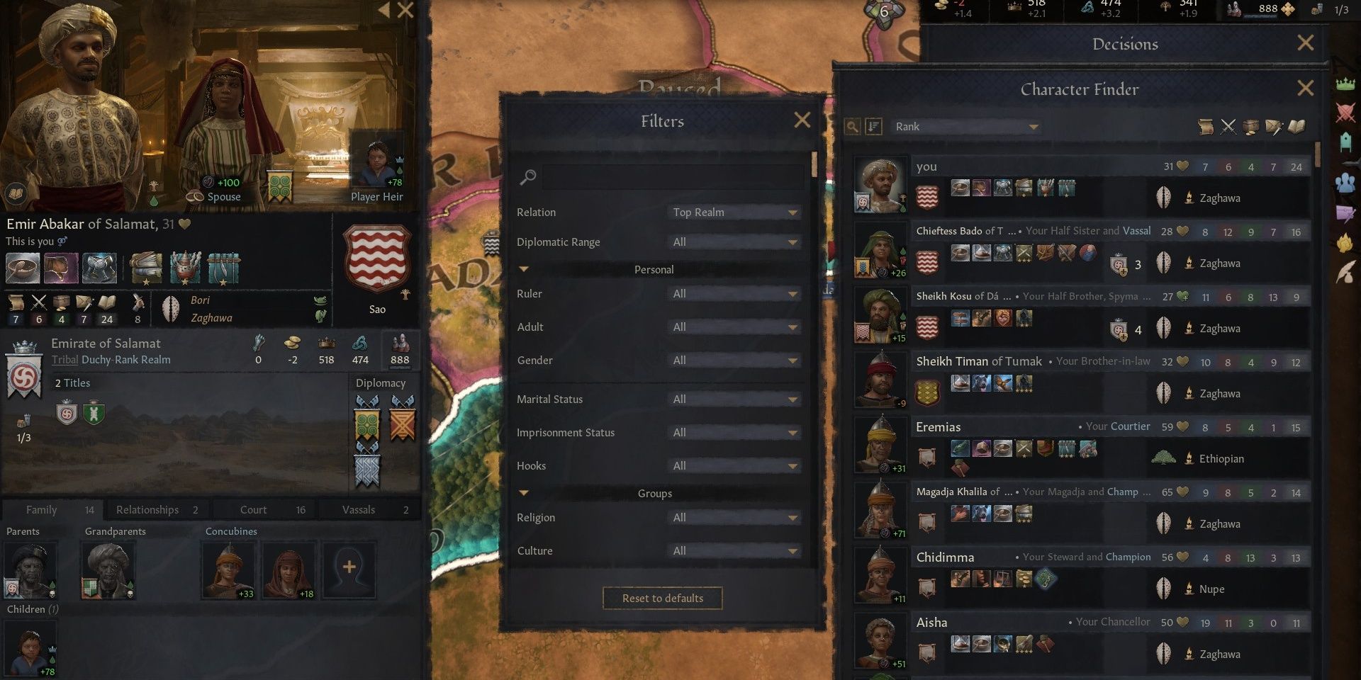 Character Search in Crusader Kings 3