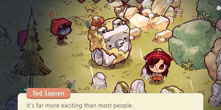 Cozy Grove Ted character talking to player