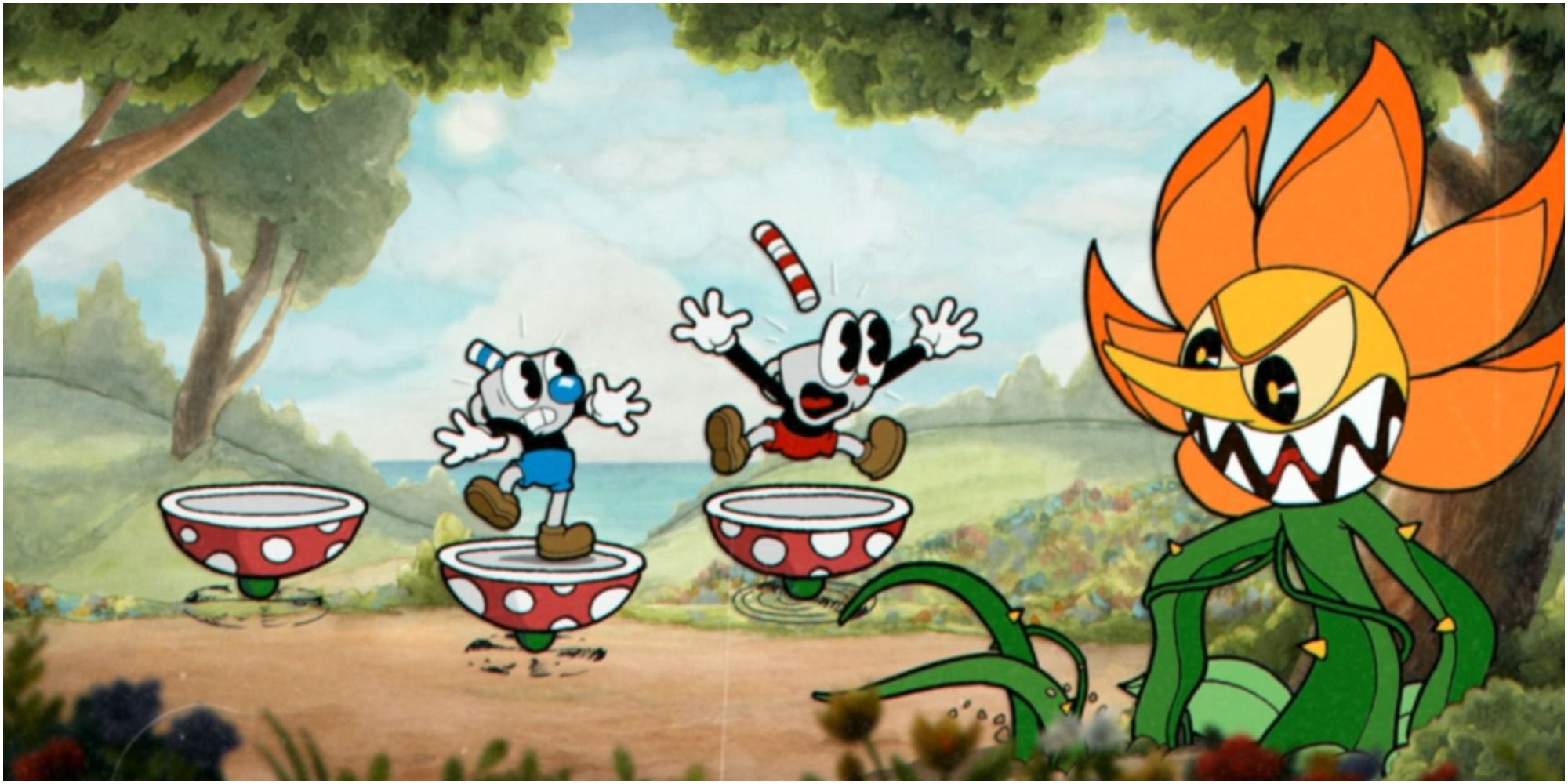 Cuphead First Encounter With The Flower In Its Angry Form