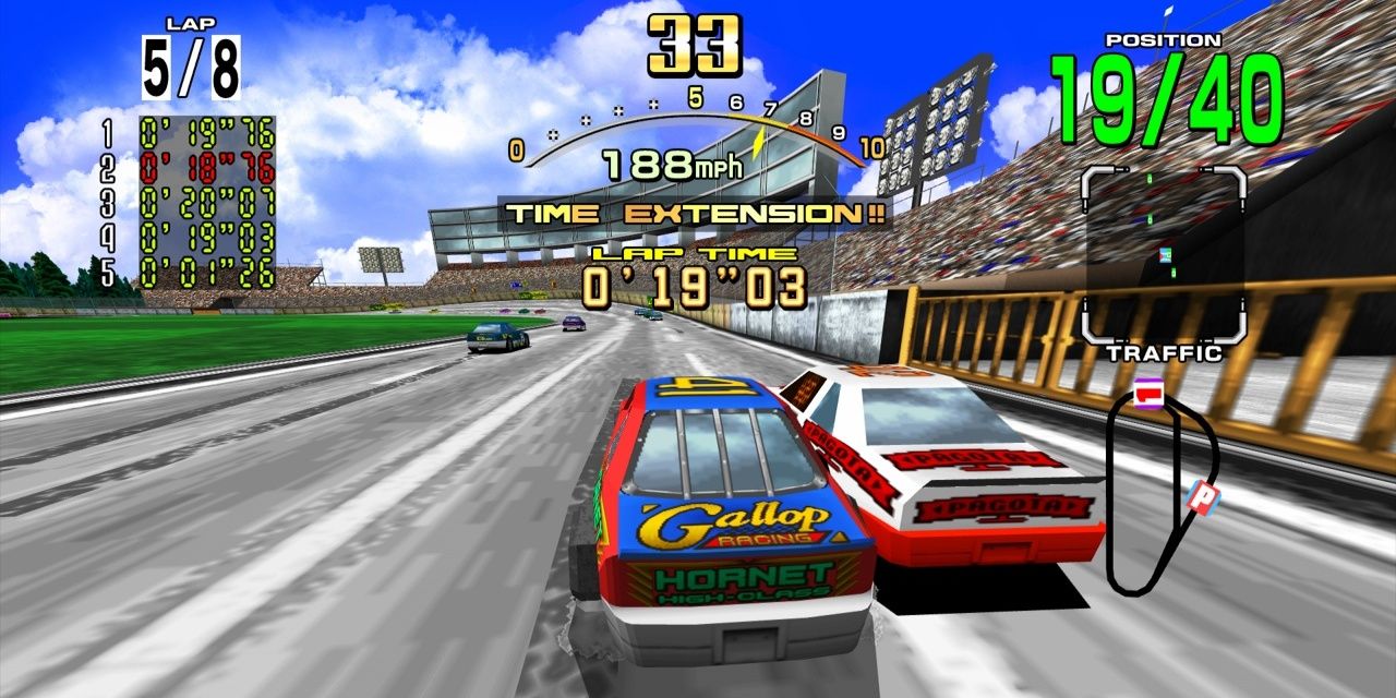 Daytona USA Race Gameplay on the Sega Saturn.