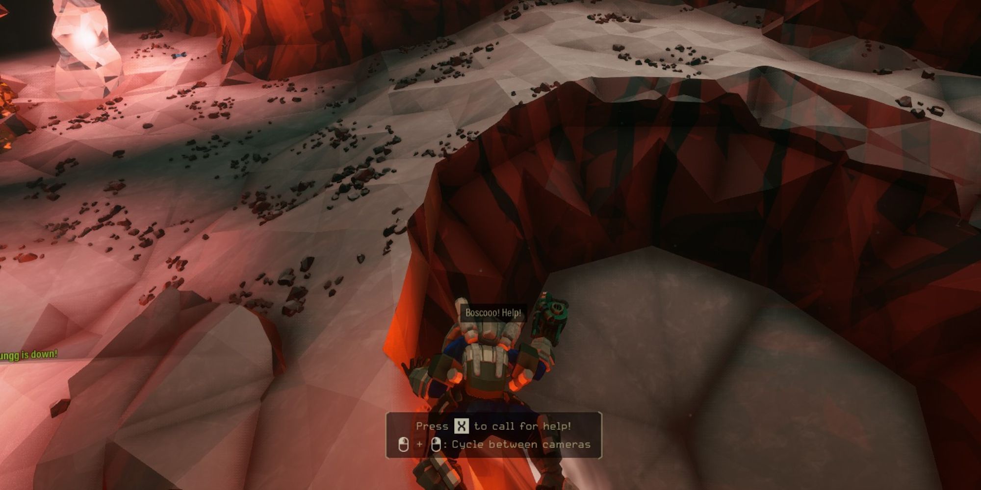 Scout dwarf knocked down in Deep Rock Galactic mission