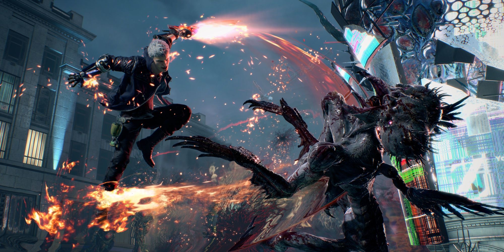 Nero from Devil May Cry 5 jumps in for the kill.