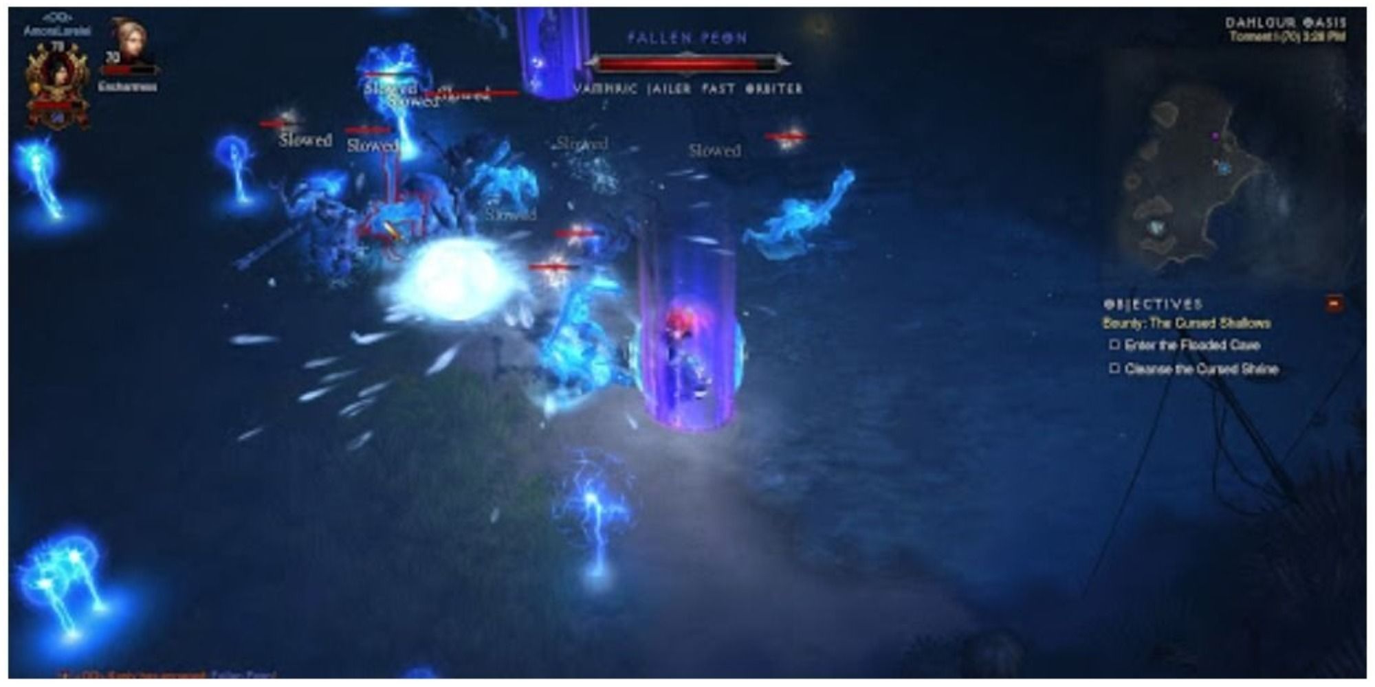 Diablo 3 Wizard Using A Frozen Orb Against Jailer Elites