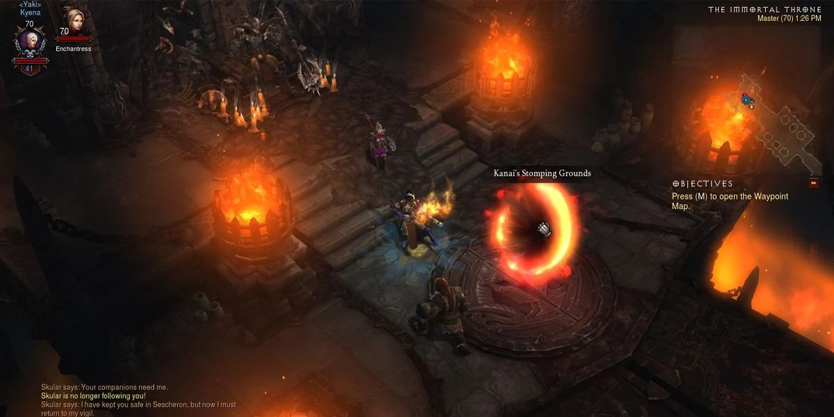 Diablo 3 players finding a portal to Kanai's Stomping Grounds