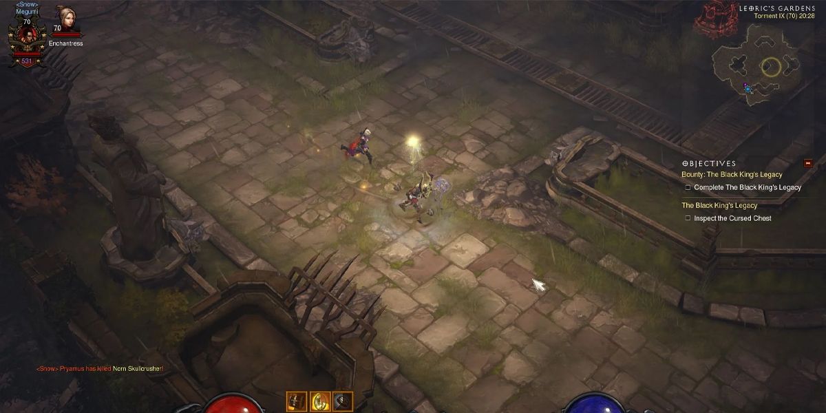 Diablo 3 two players race through Leorics Gardens