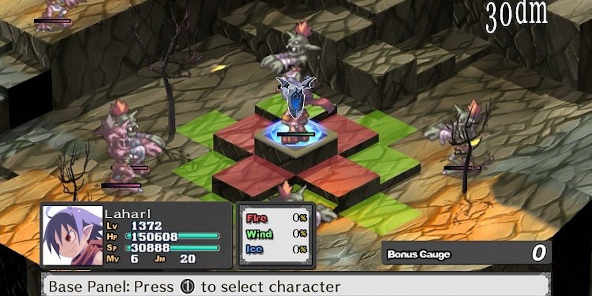 Disgaea gameplay batte screen