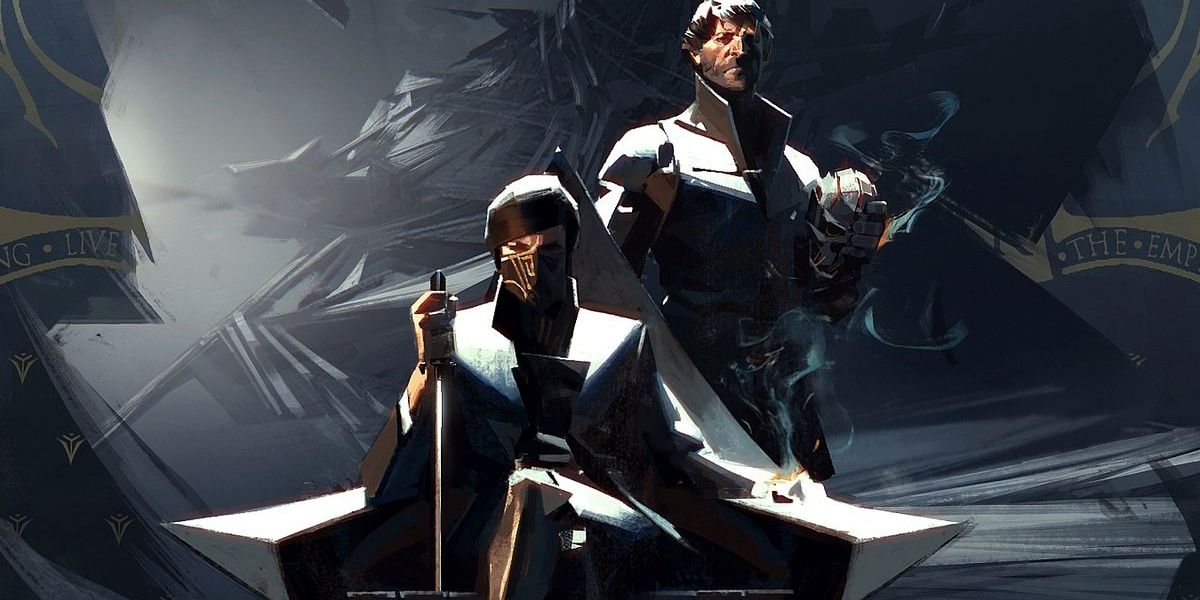 Emily Kaldwin and Corvo Attano promotional art from dishonored 2