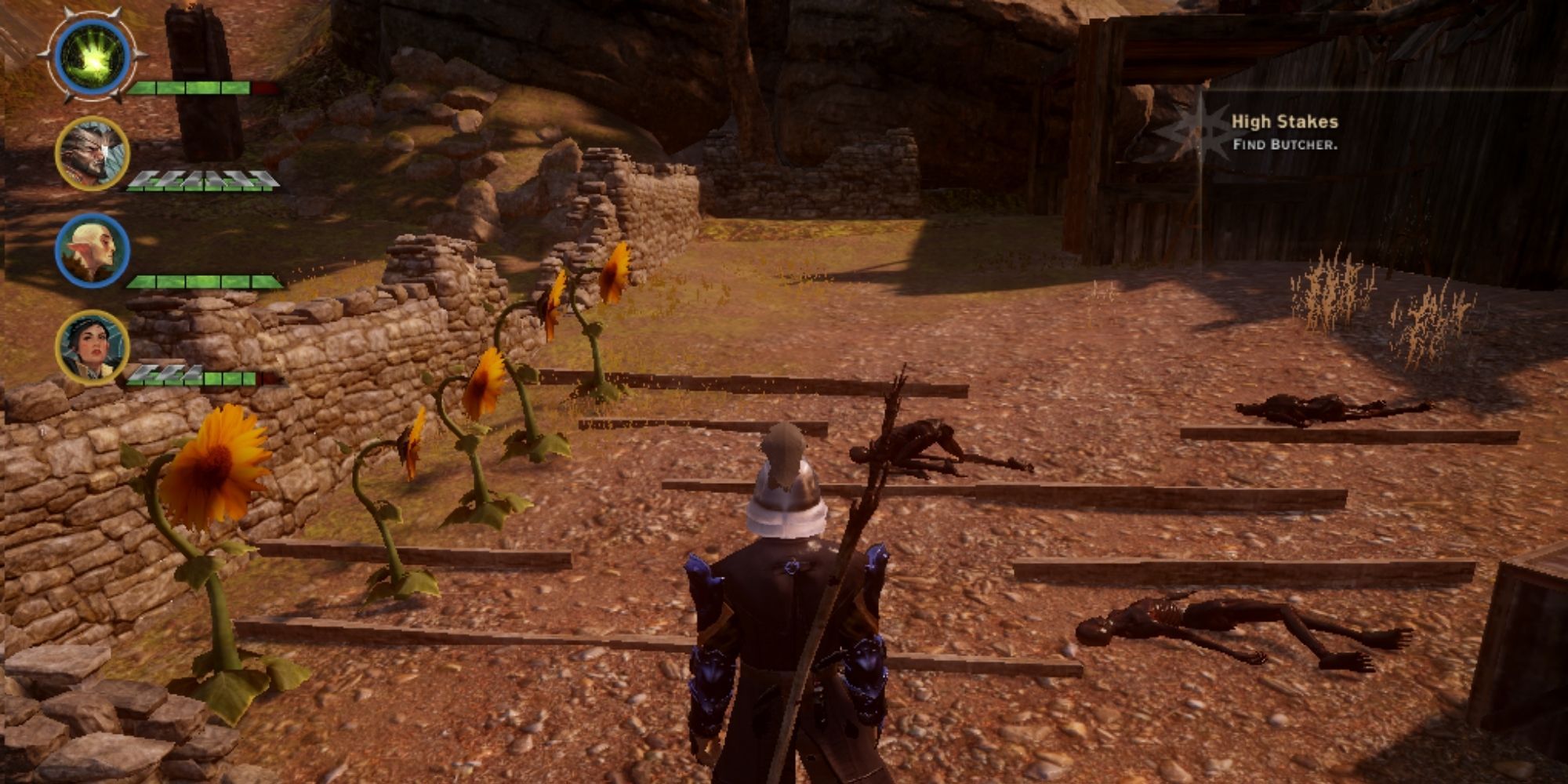 Dragon Age Inquisition gameplay screenshot in Crestwood at Linden Farm