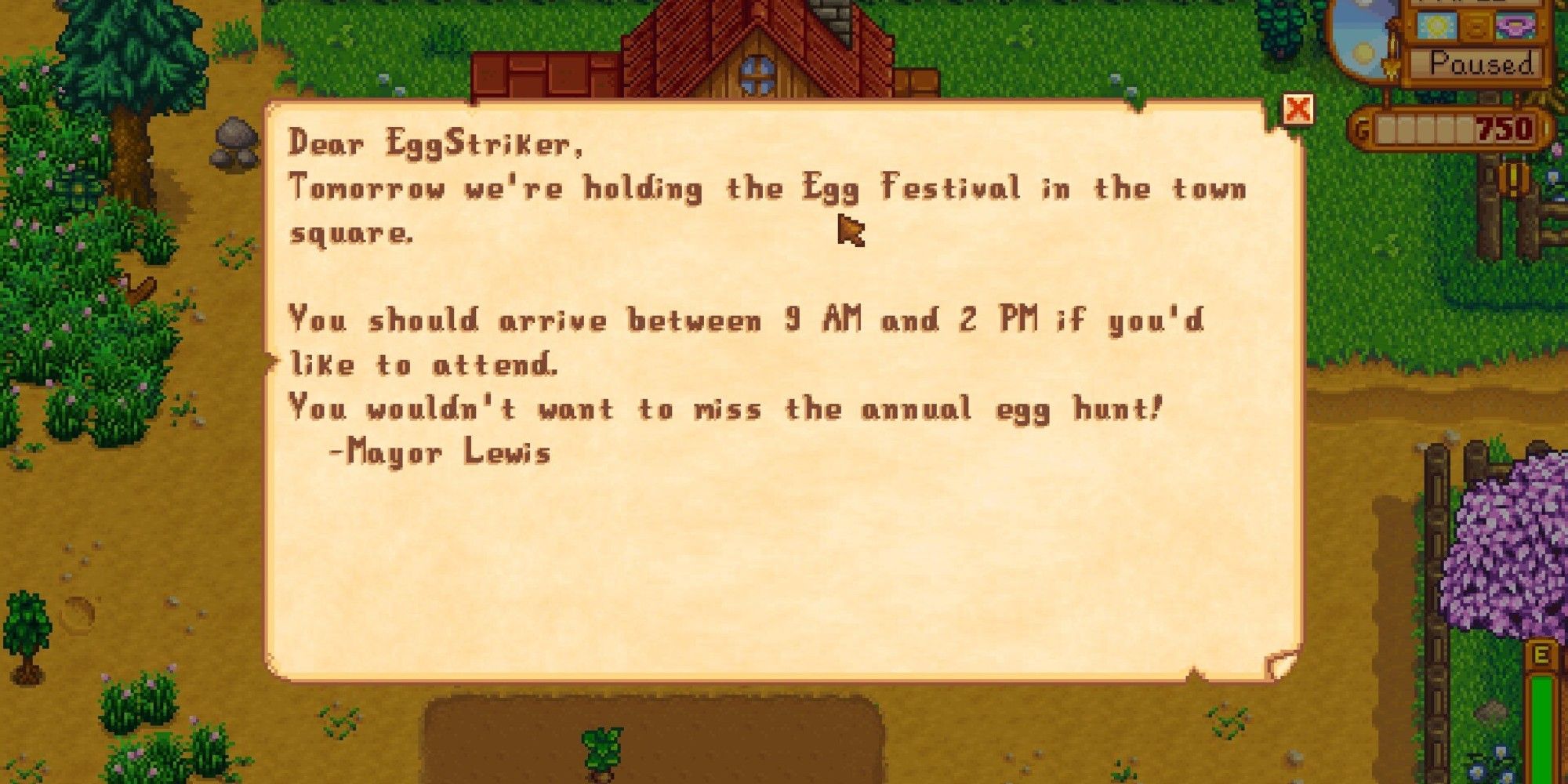 invitation from Mayor Lewis for Egg Festival