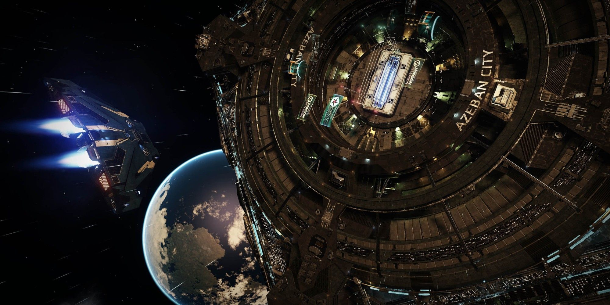 space station with approaching ship elite dangerous