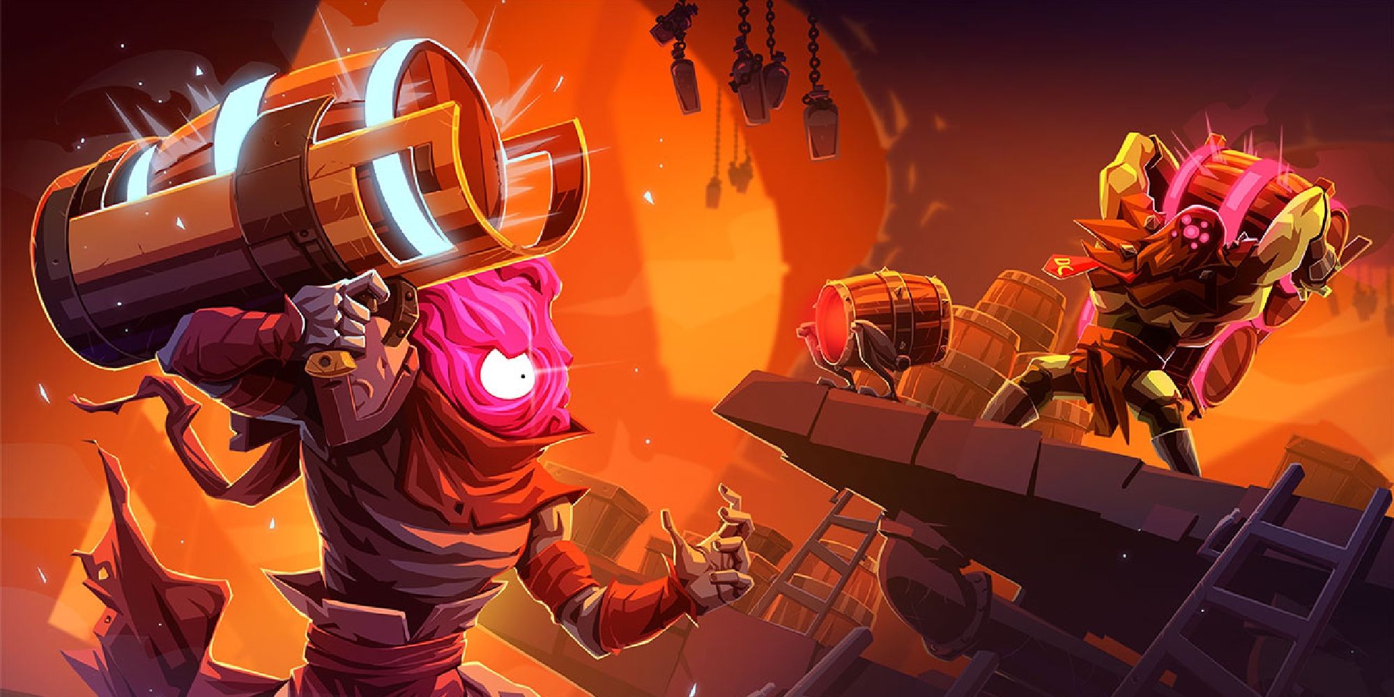 Promotional image for Dead Cells Barrels O Fun Update featuring Derelict Distillery