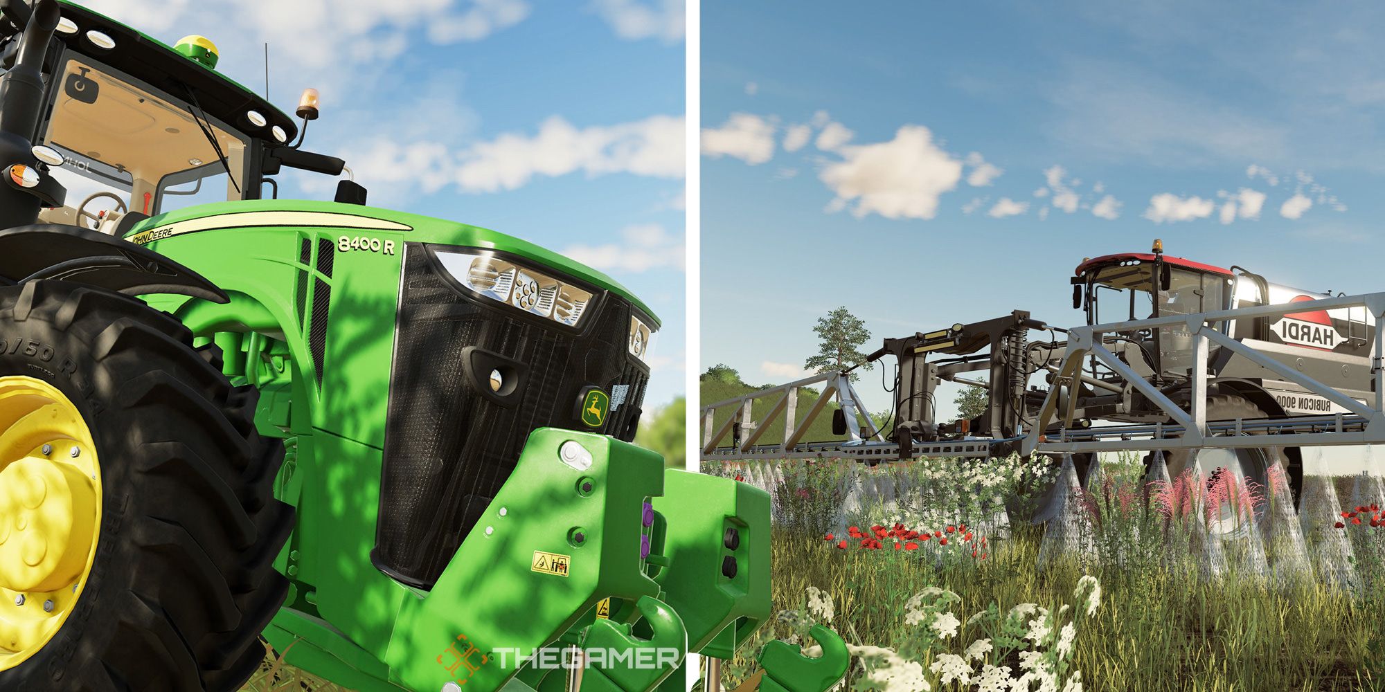 Split image of Farming Simulator 19