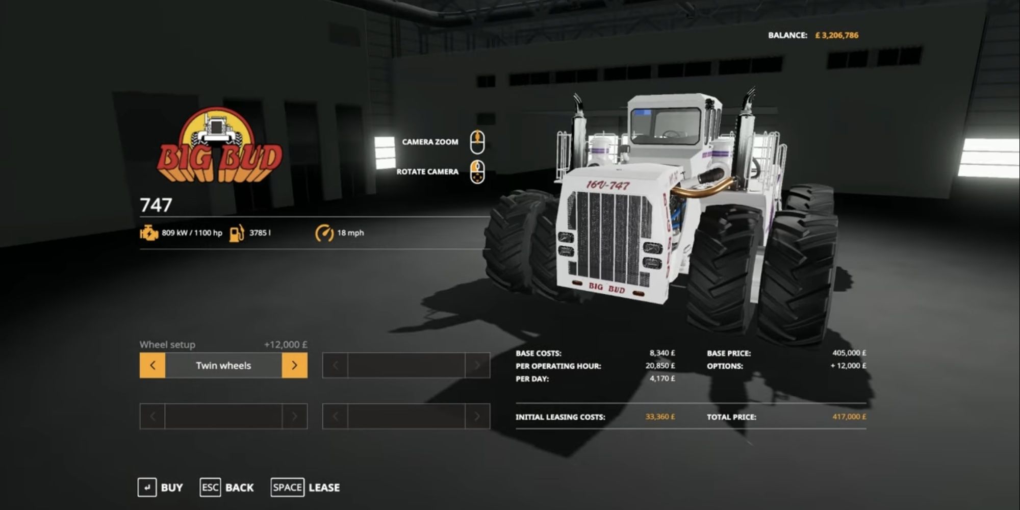 The Big Bud 747 tractor for Farming Simulator 19 mod