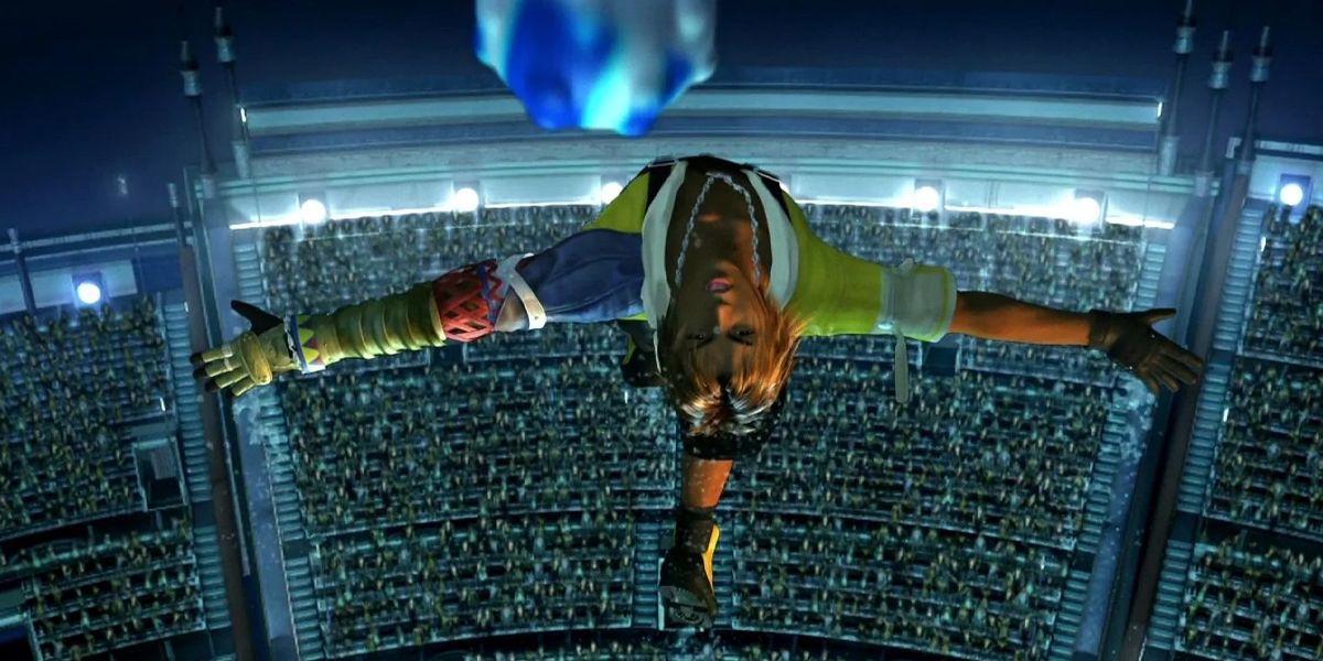 Final Fantasy 10 Tidus doing an underwater backflip