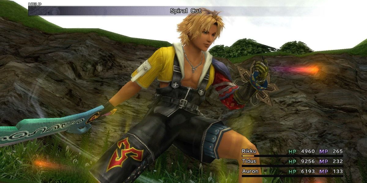 Final Fantasy 10 Tidus using Spiral Cut Overdrive