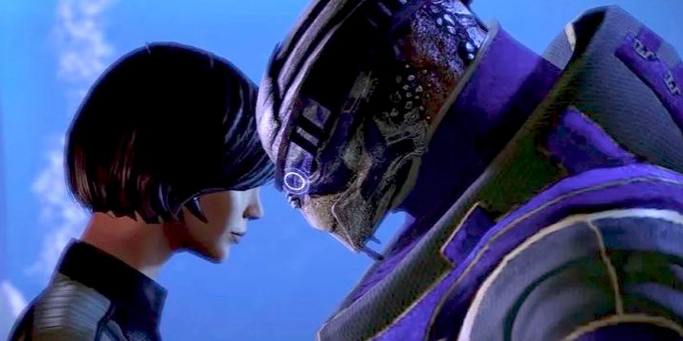 Garrus And Female Sheppard Putting Their Heads Together