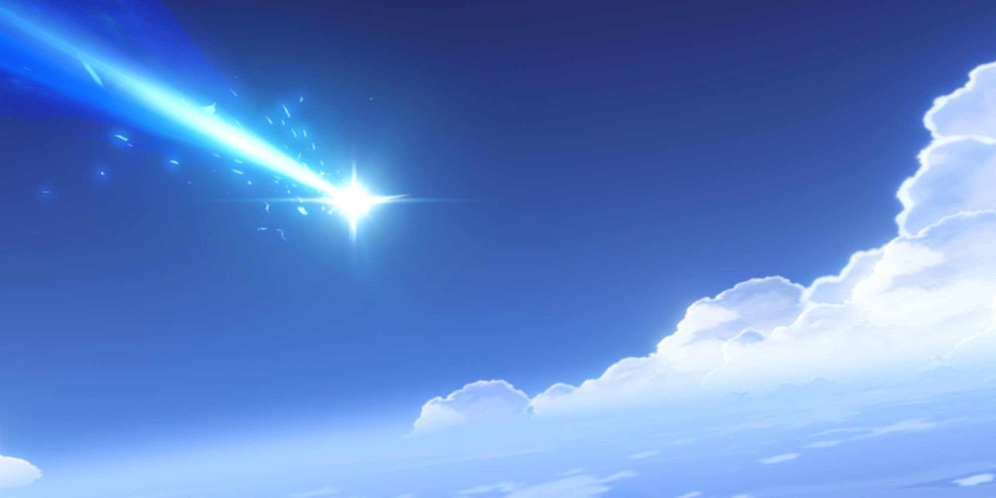 Genshin Impact blue wish in the sky