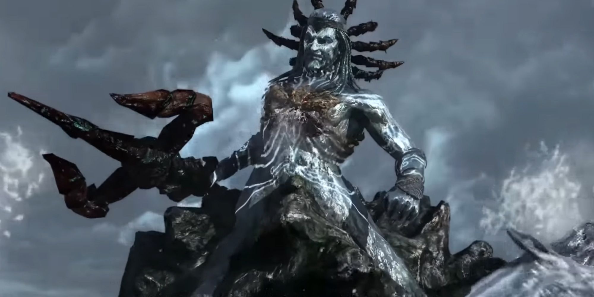 God Of War 3 - Poseidon Controlling A Water Form In His Bossfight At The Beginning Of GoW3