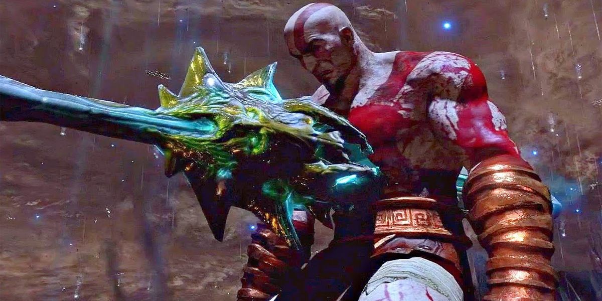 God Of War 3 Kratos injured with sword