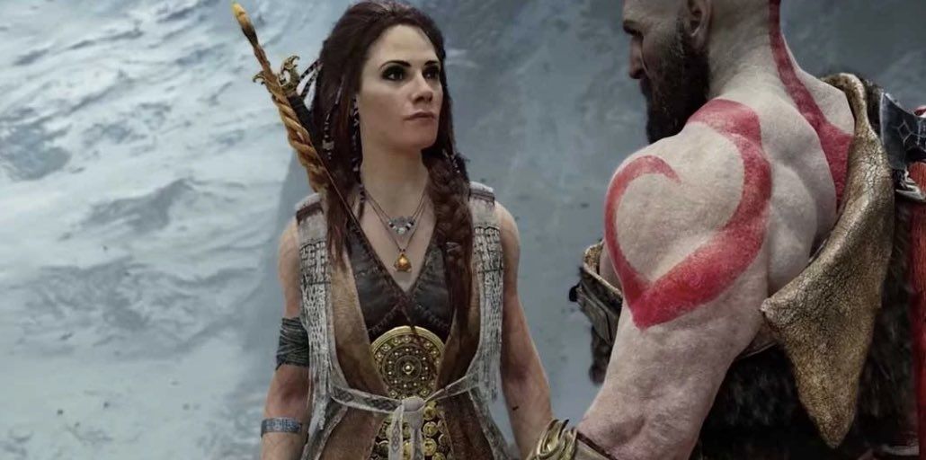 God of War Ps4 Kratos talking to Faye