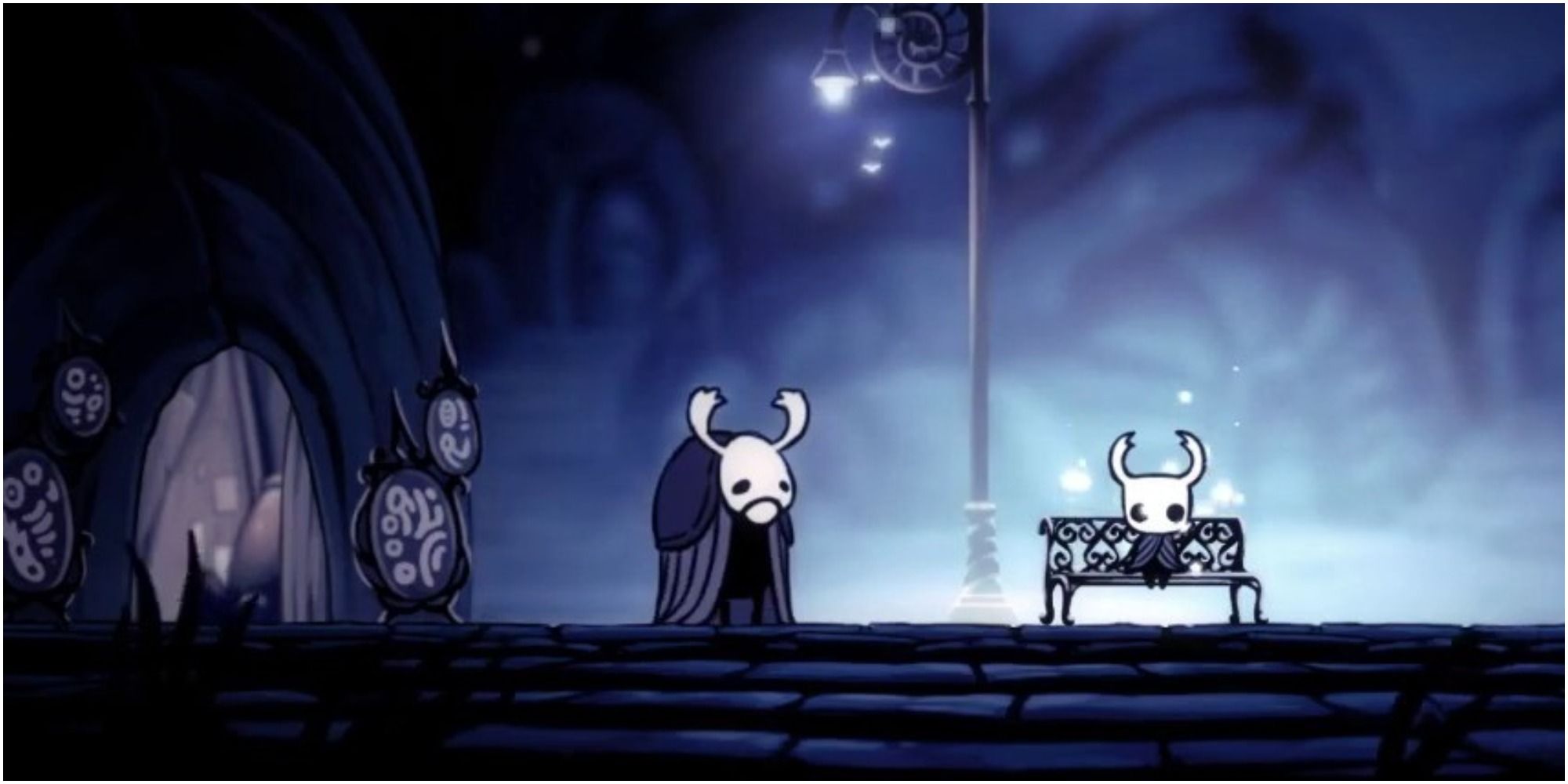 Hollow Knight The Hero On A Bench In The Village