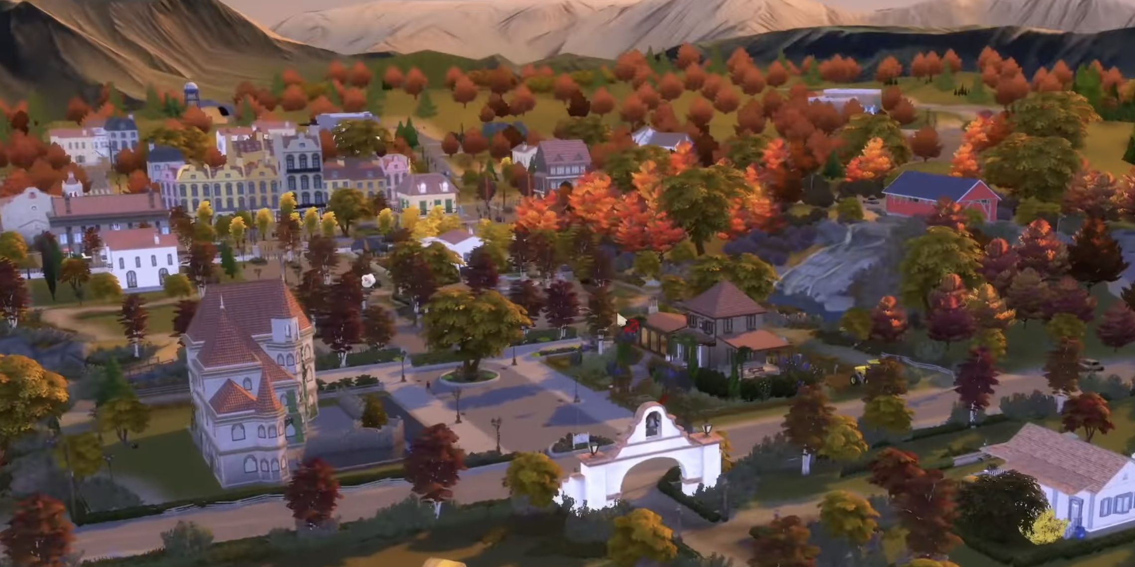 This is Eden Hills' Town Square, with many of its community lots (plus, some beautiful rural scenery)
