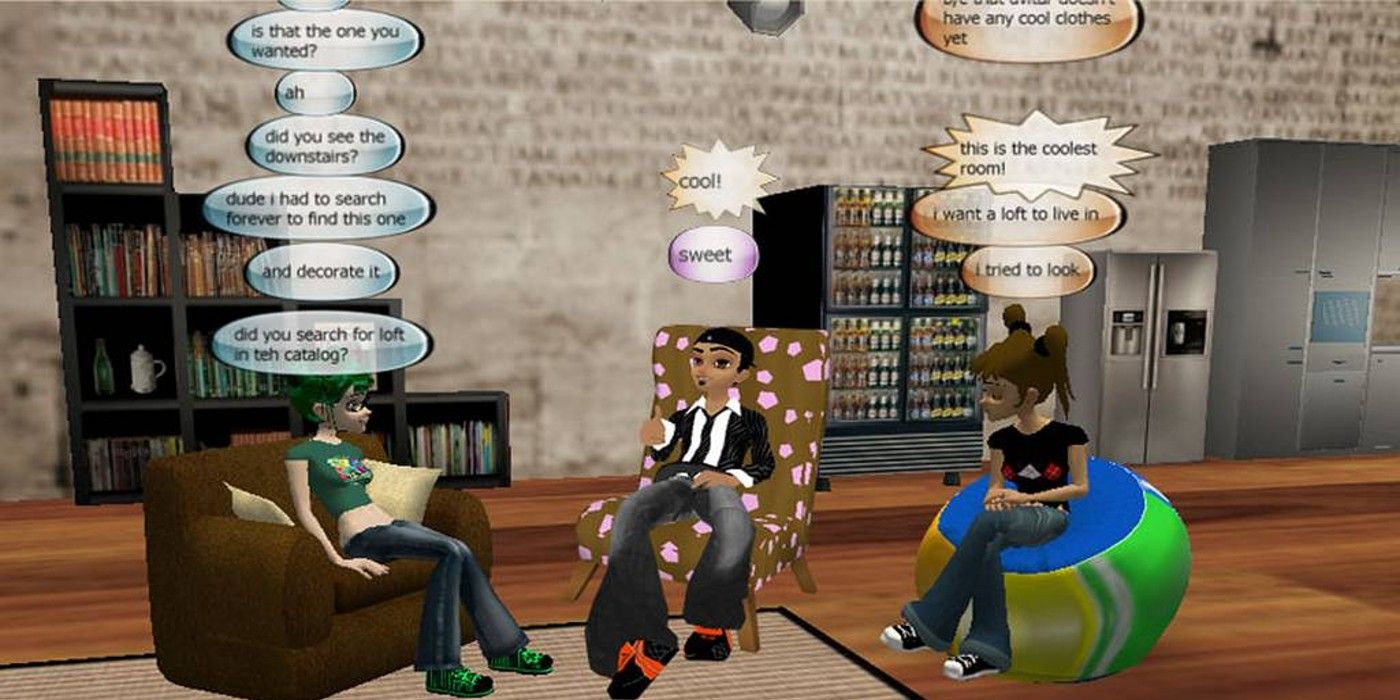 IMVU Gameplay sitting around talking casual social setting