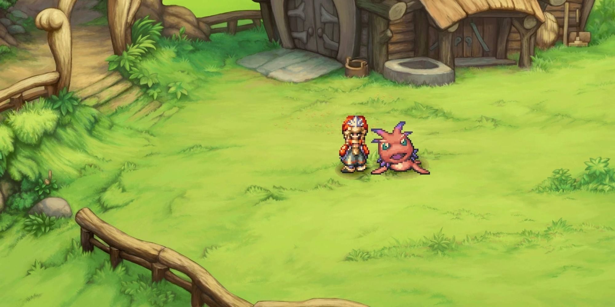 Legend of Mana RPG girl and animal in a field