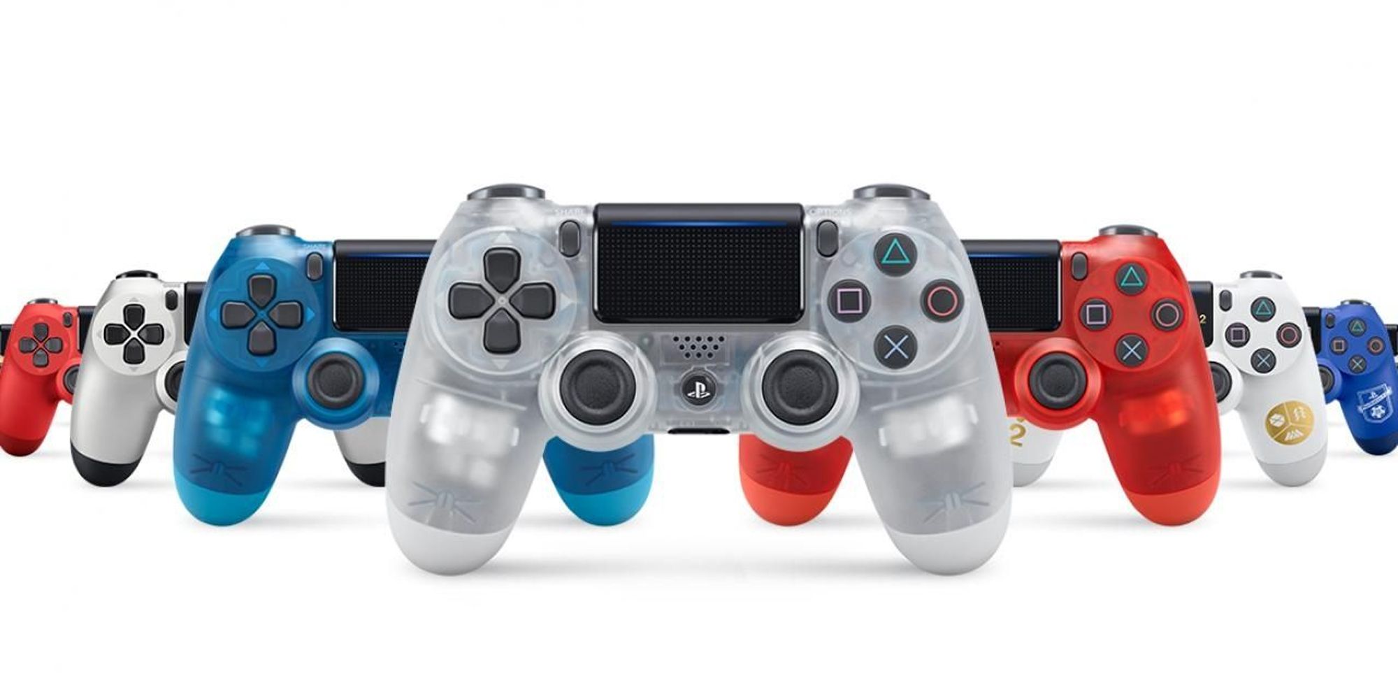 Lineup Of Dualshock Controllers