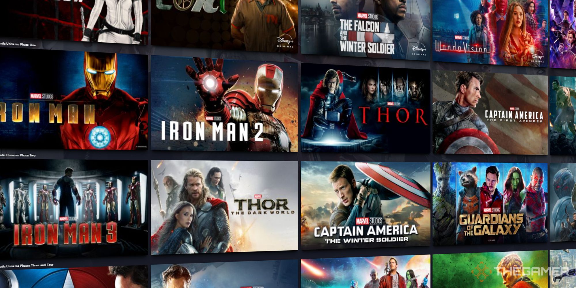 MCU image of show and movie thumbnails 