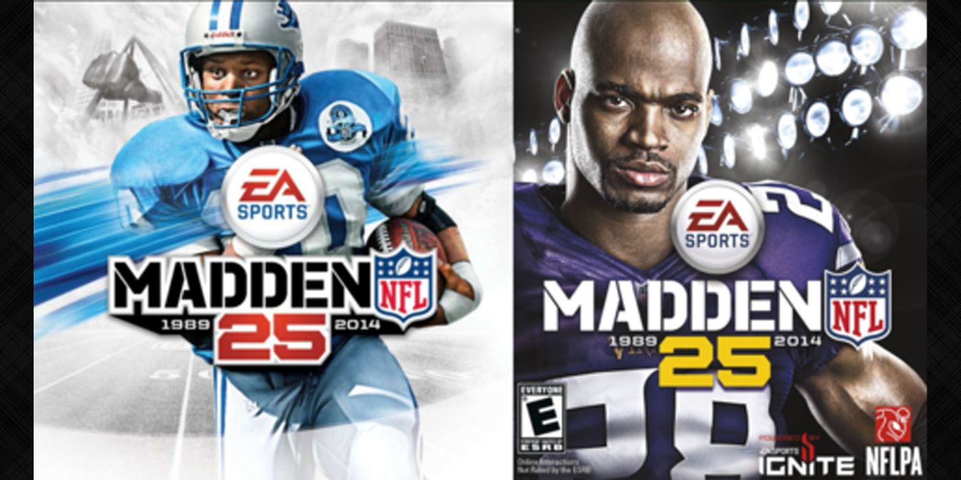 Madden NFL Covers 9 25 barry sanders adrian peterson