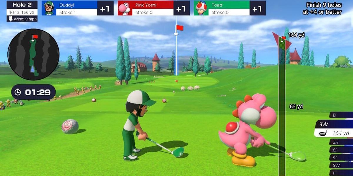 Mario Golf: Super Rush Mii and Pink Yoshi