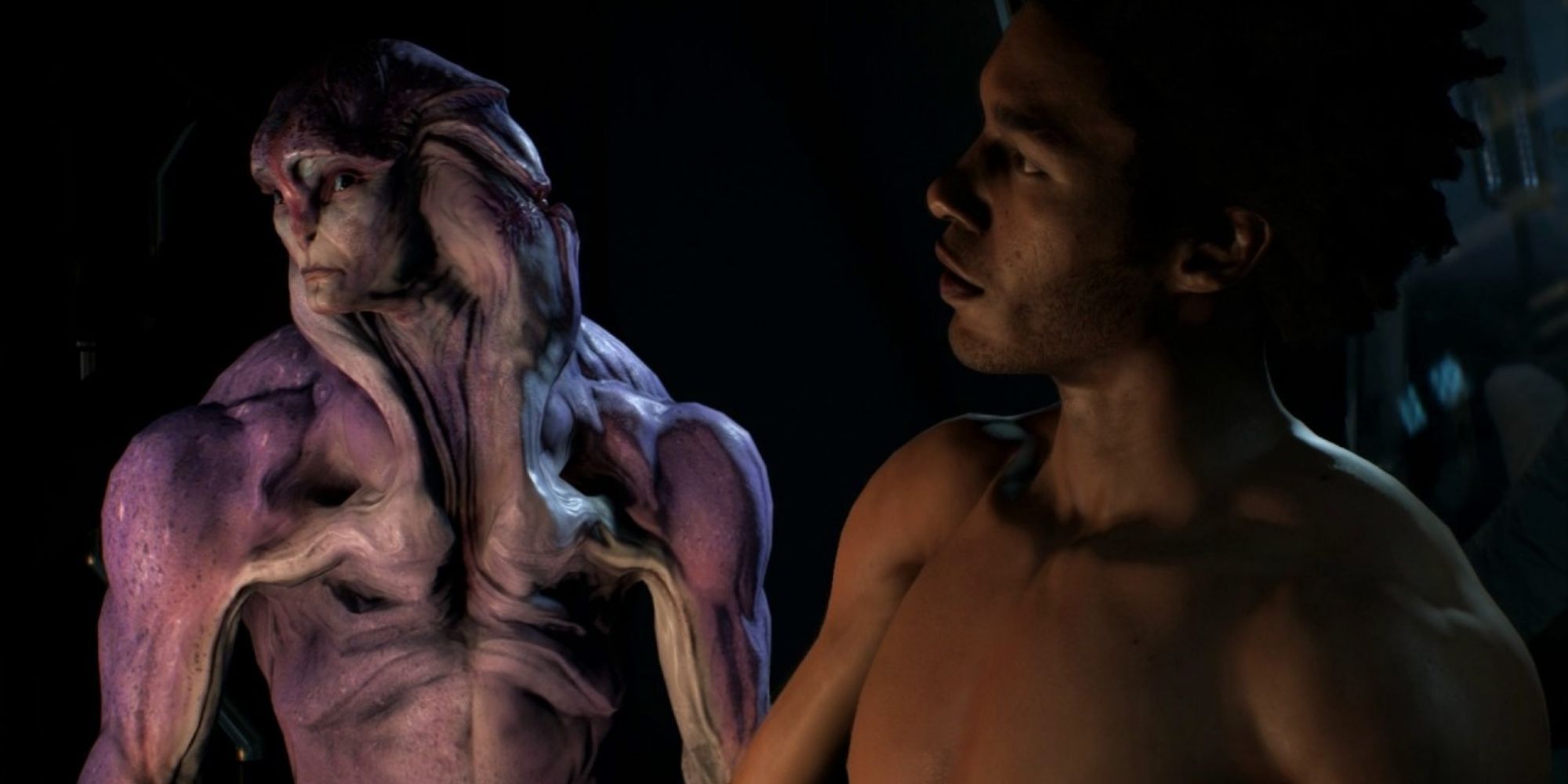 Mass Effect Andromeda - Liam and Jaal, both shirtless