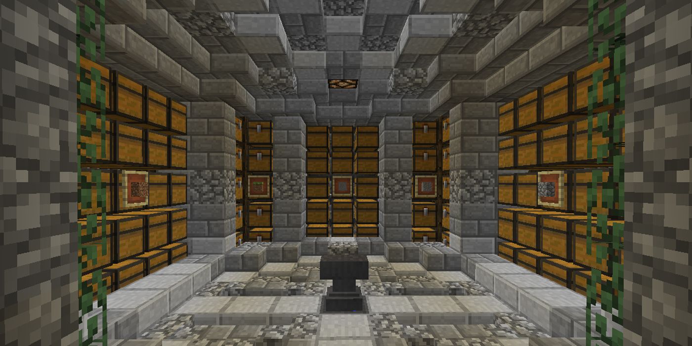 Minecraft Survival Crafting Building 3 Storage room chests