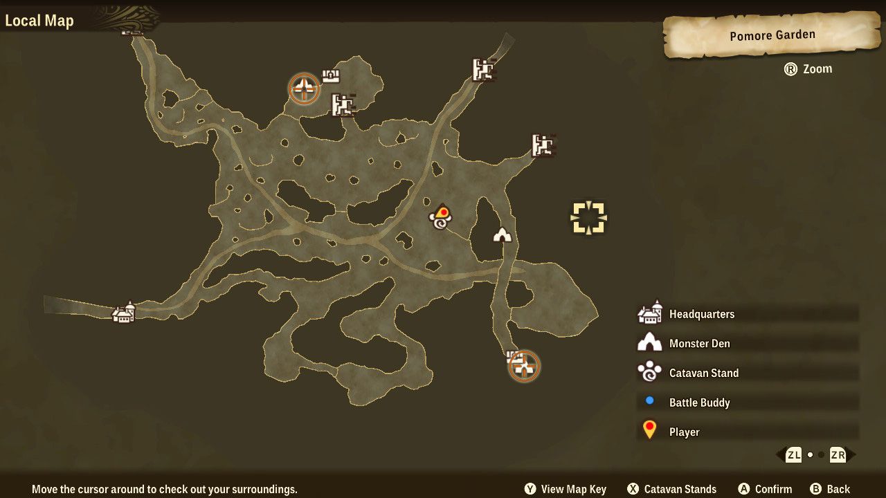 Monster Hunter Stories 2 Wings of Ruin Pomore Garden Everden locations on map
