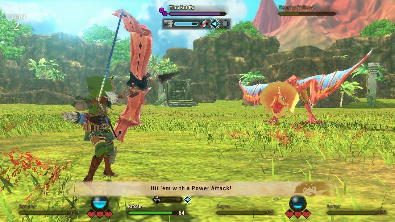 Monster Hunter Stories 2 Wings of Ruin character using a bow