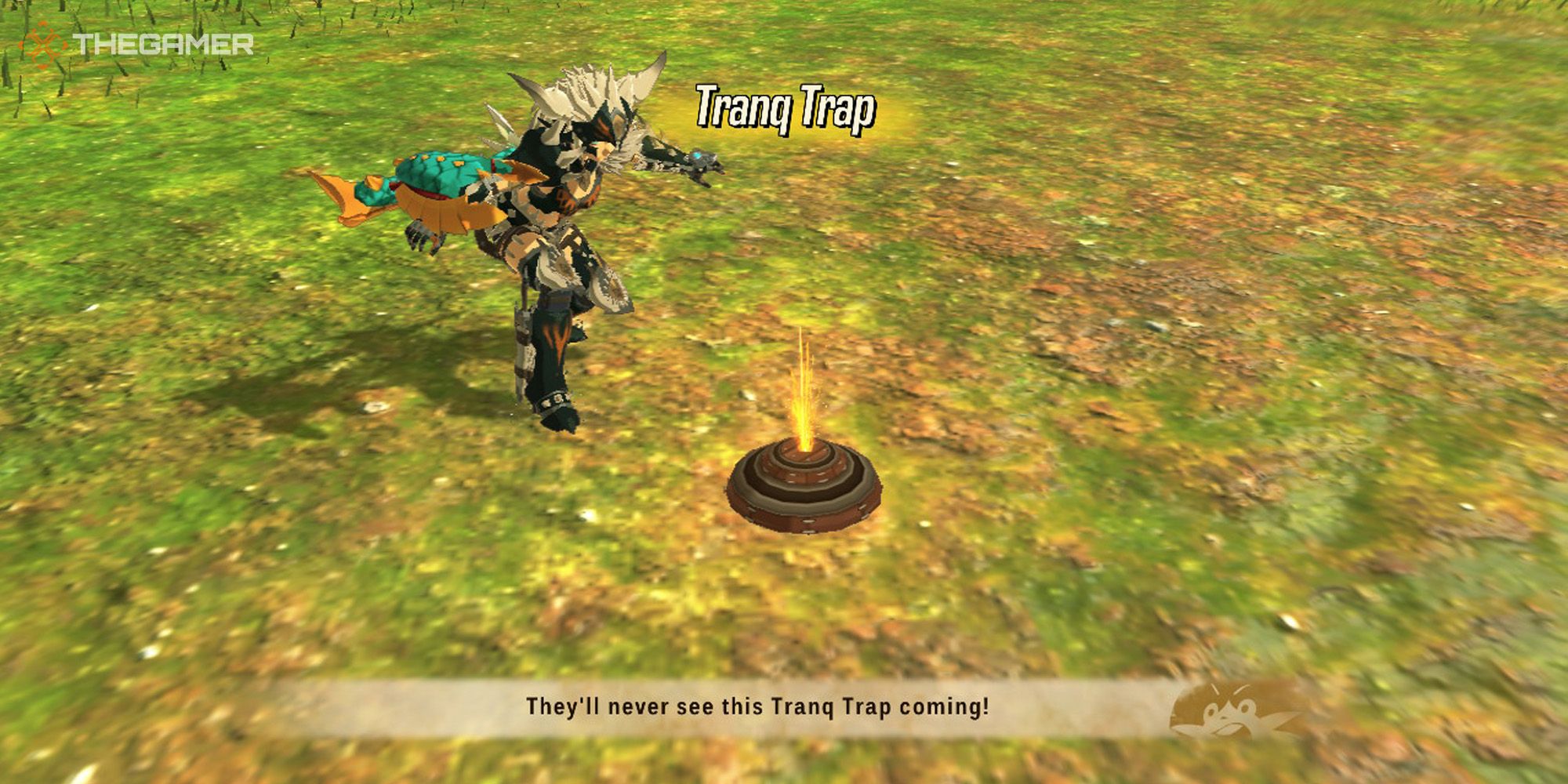 Monster Hunter Stories 2 Wings of Ruin using a Tranq Trap in battle