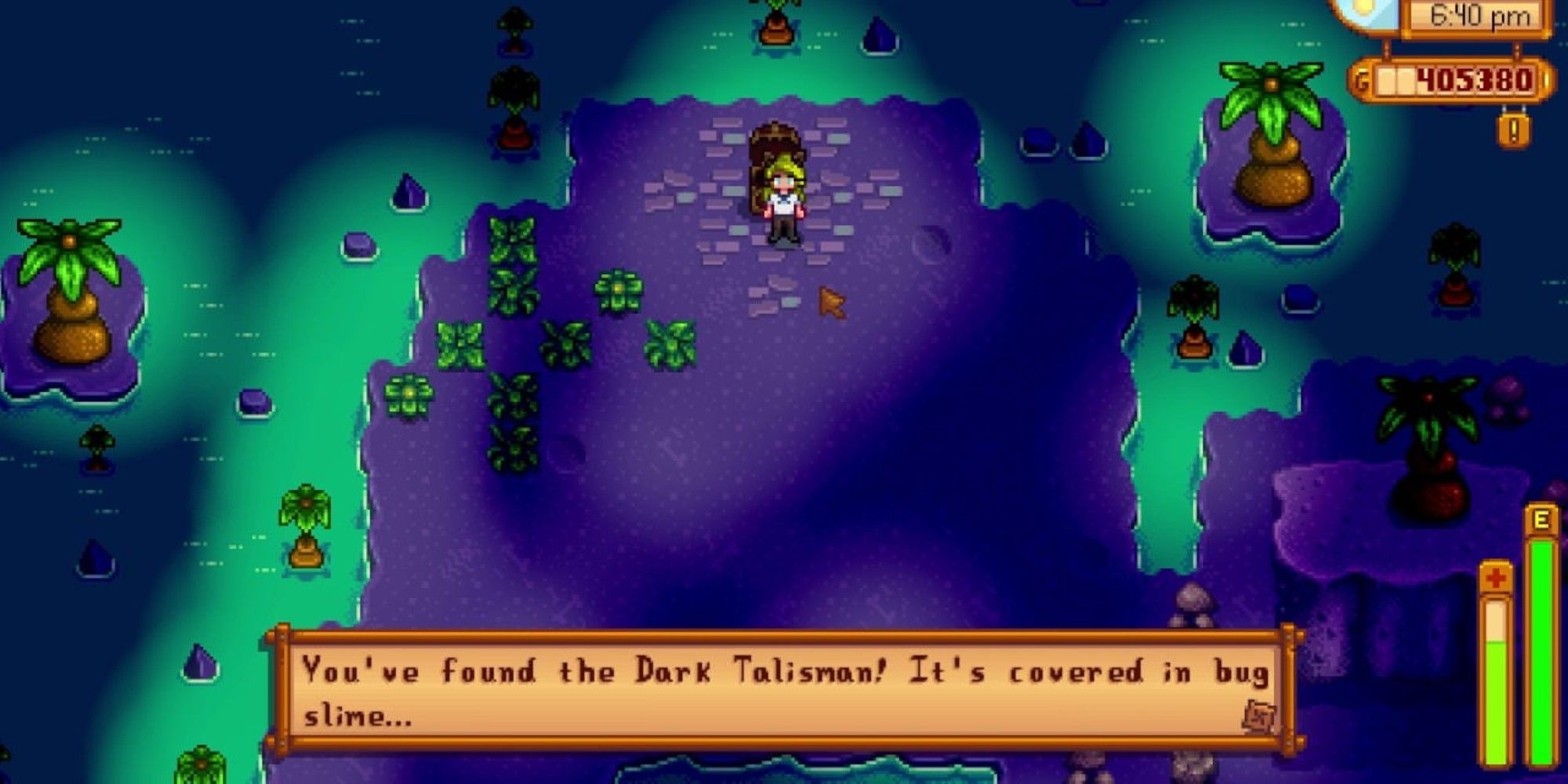 player in mutant bug lair retrieving the dark talisman
