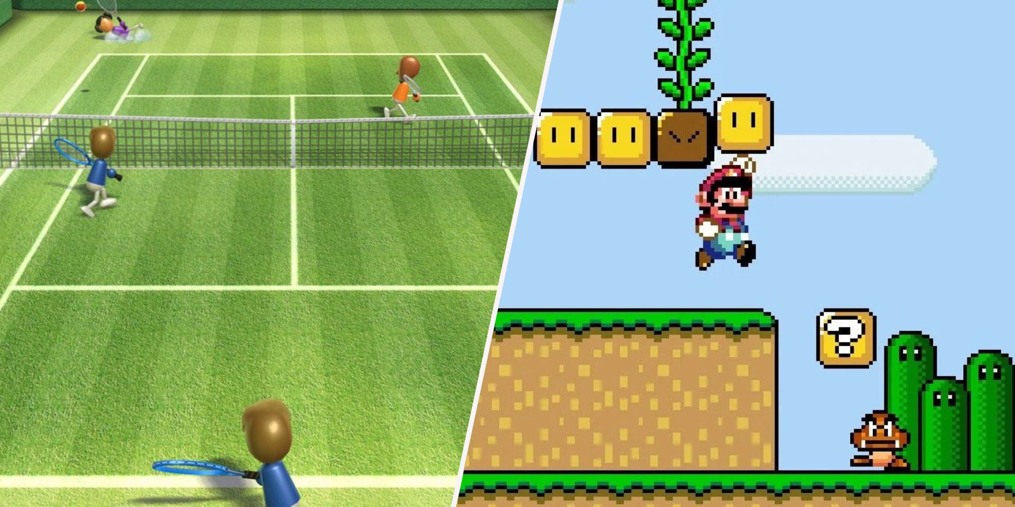 Nintendo games wii sports and mario side by side