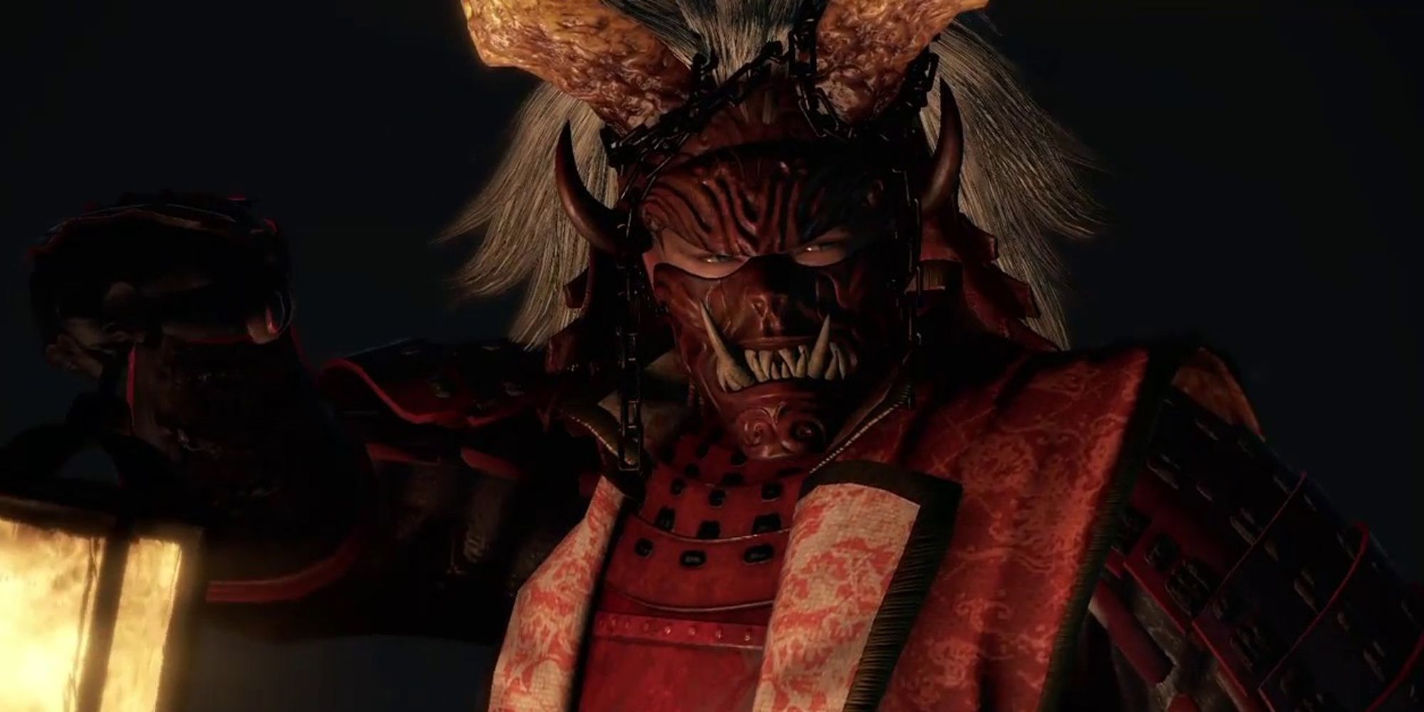 Nioh 2 character Sanada Armor with Onryoki helmet