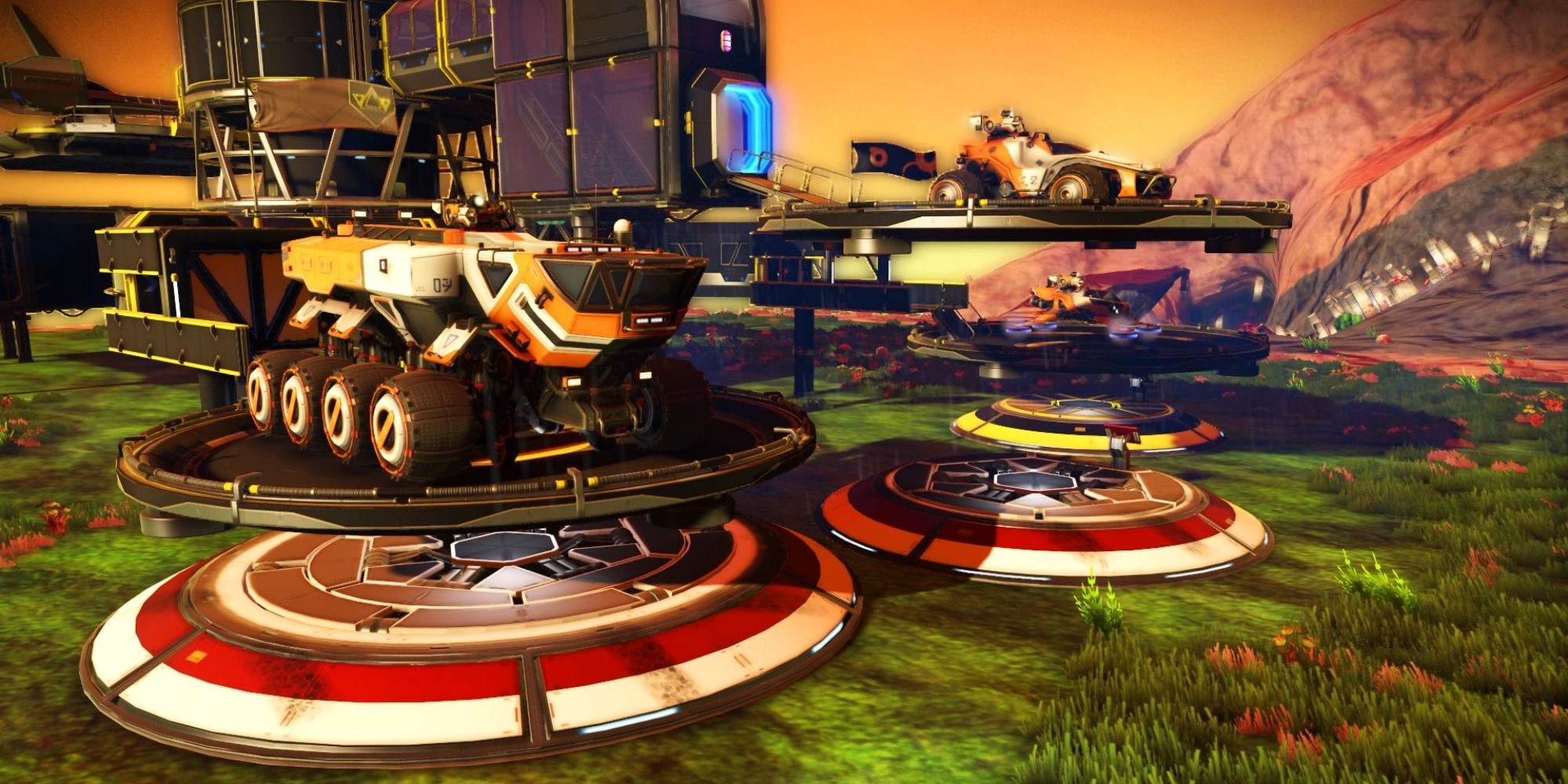 No Man's Sky Geobay with truck on in base