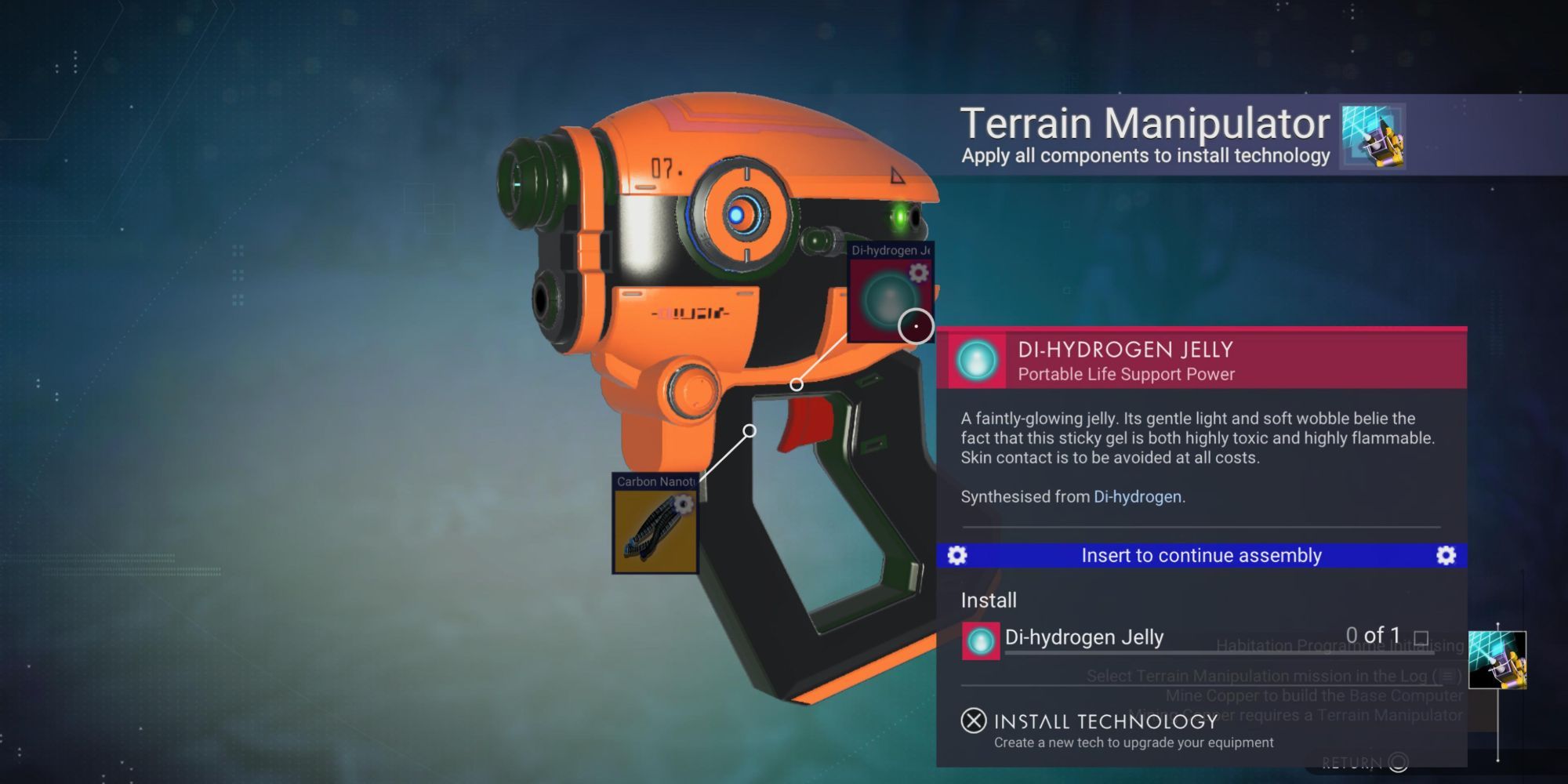 No Man's Sky Menu Beginning To Install Terrain Manipulator