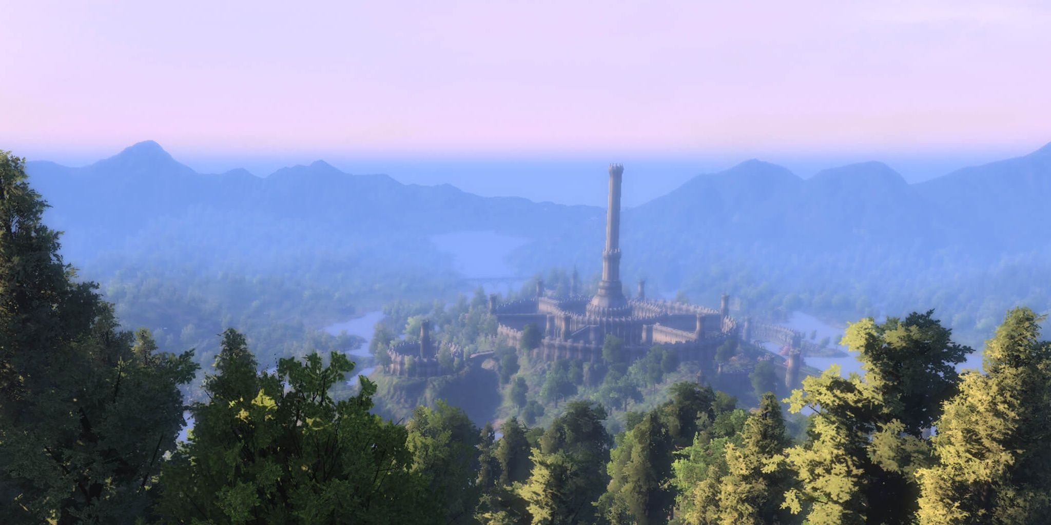Oblivion Landscape With Cyrodiil in Distance 