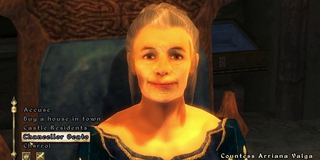 A screenshot of the Canvas The Castle quest in Oblivion, showing the Countess inside Castle