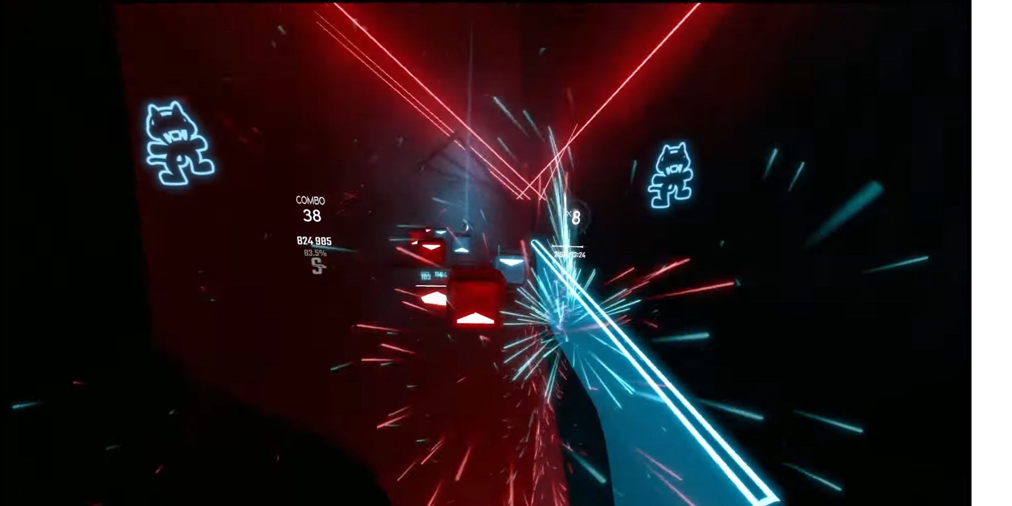 Lasers and fireworks in Beat Saber 