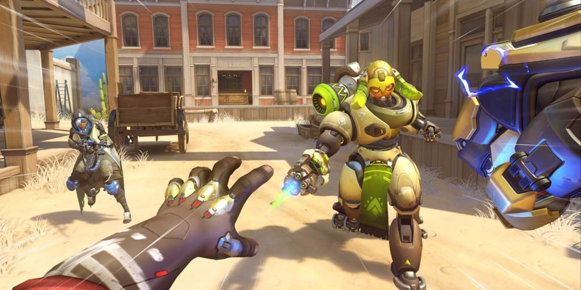 Overwatch Doomfist Charging A Punch Into Orisa