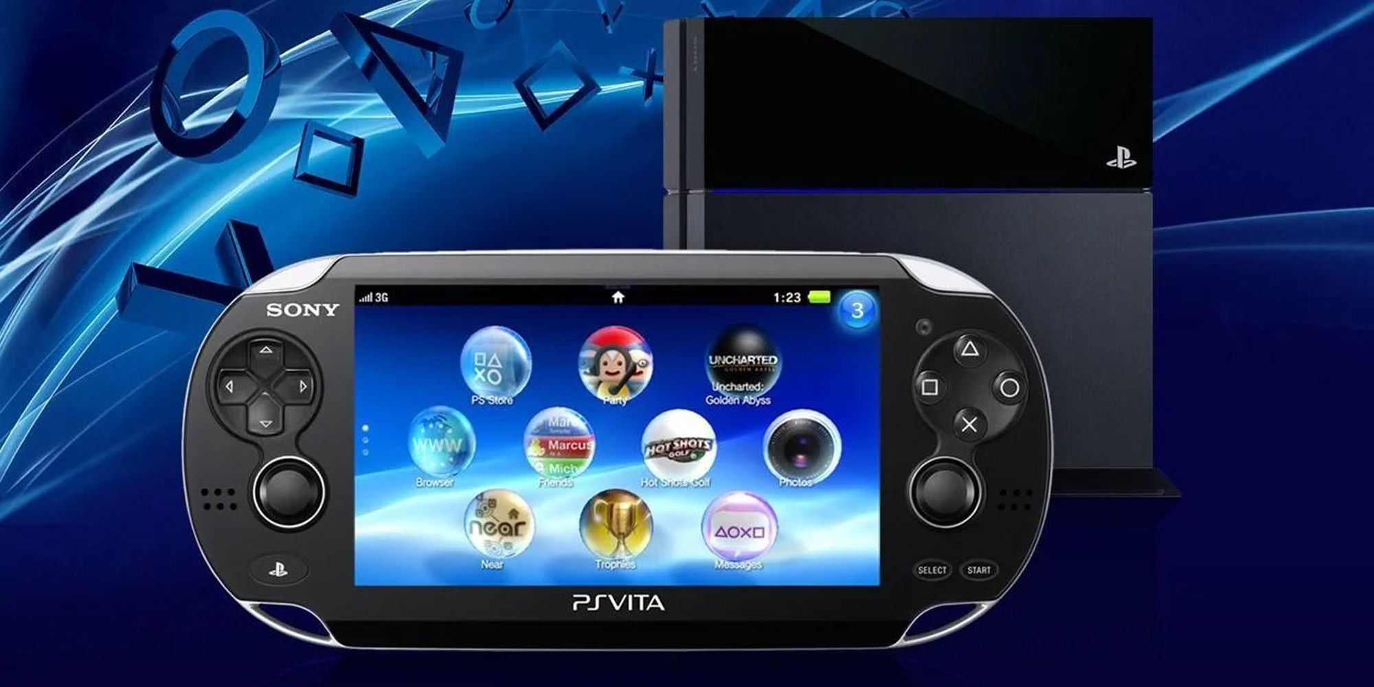 PS Vita Infront Of PS4-