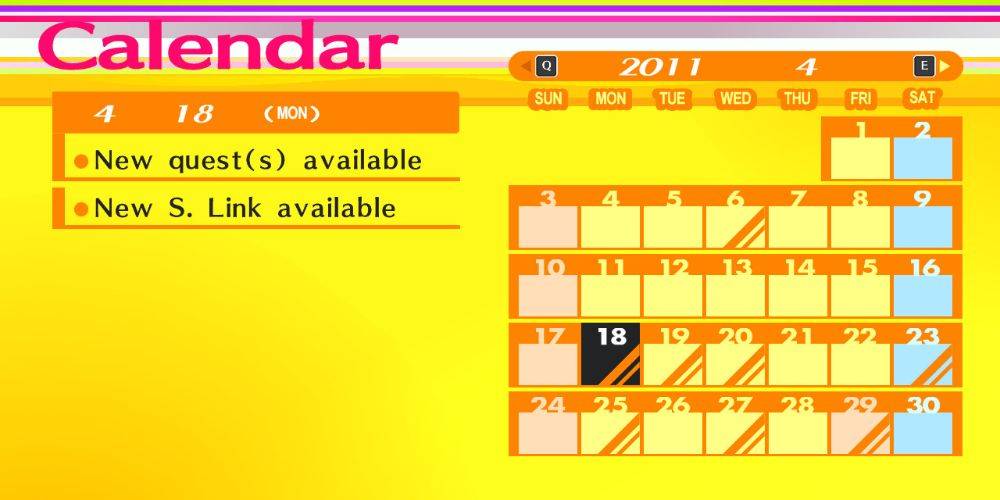 Qyrrop0qropwjm Persona 4 Golden Social Link Calendar